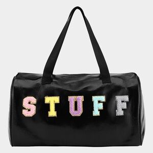 Black Tote Bag with Colorful Lettering